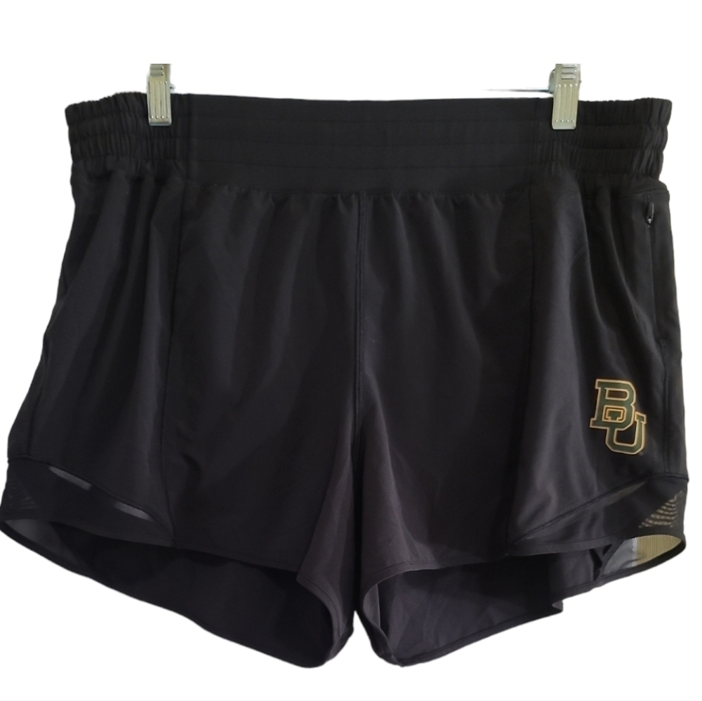 Lululemon Hotty Hot Shorts in Black Baylor University Logo 14 3.5" inseam